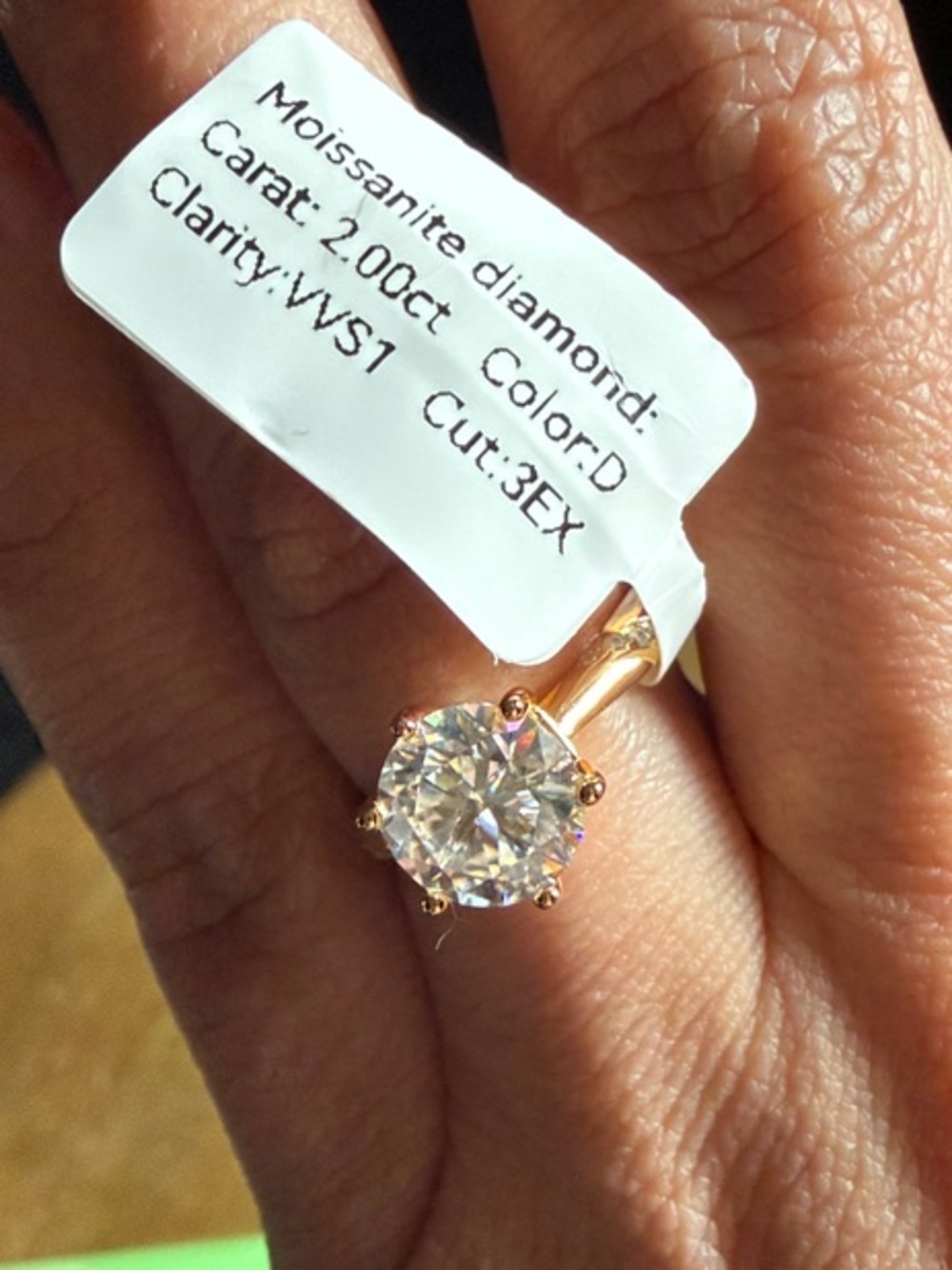 2.00ct Moissanite Solitaire Ring in Gold - Classic Brilliant Solitaire